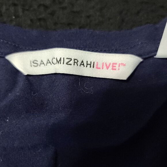 Isaac Mizrahi Live Womens Top Blue Size 1X Cotton Blend Stretch Pullover - Picture 6 of 12